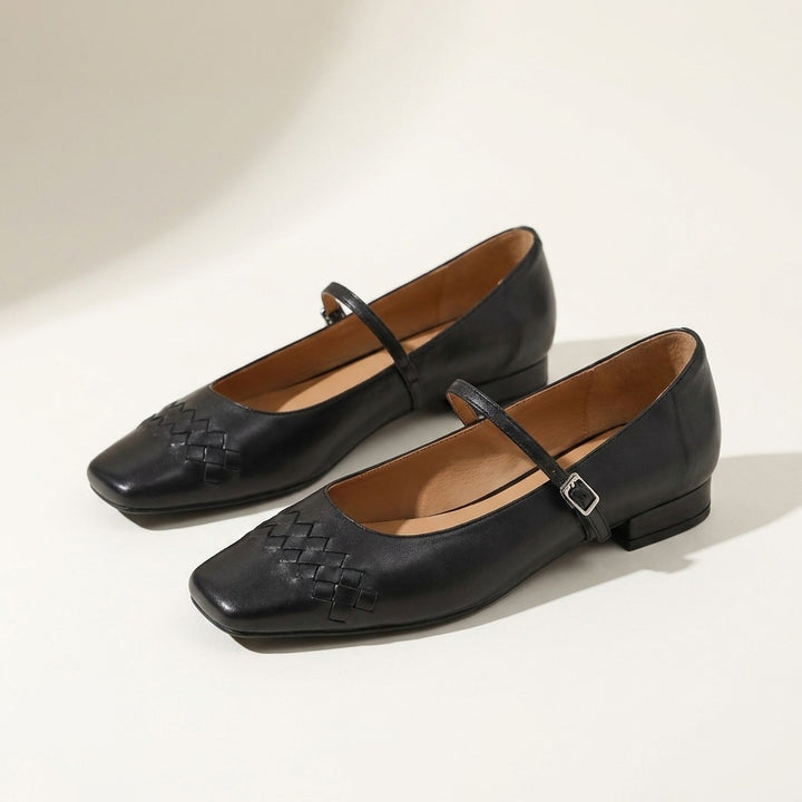 Verona Mary Janes — Black, three-quarter studio view