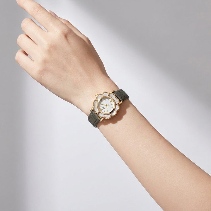 Pescia Flower Watch — Grey, wrist studio shot