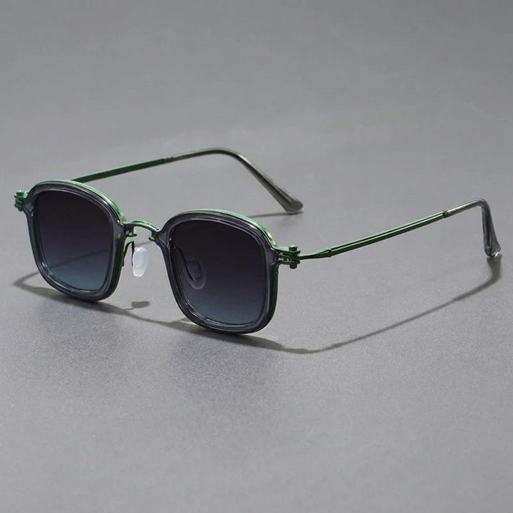 Taranto Metal Sunglasses — Green, three-quarter studio view