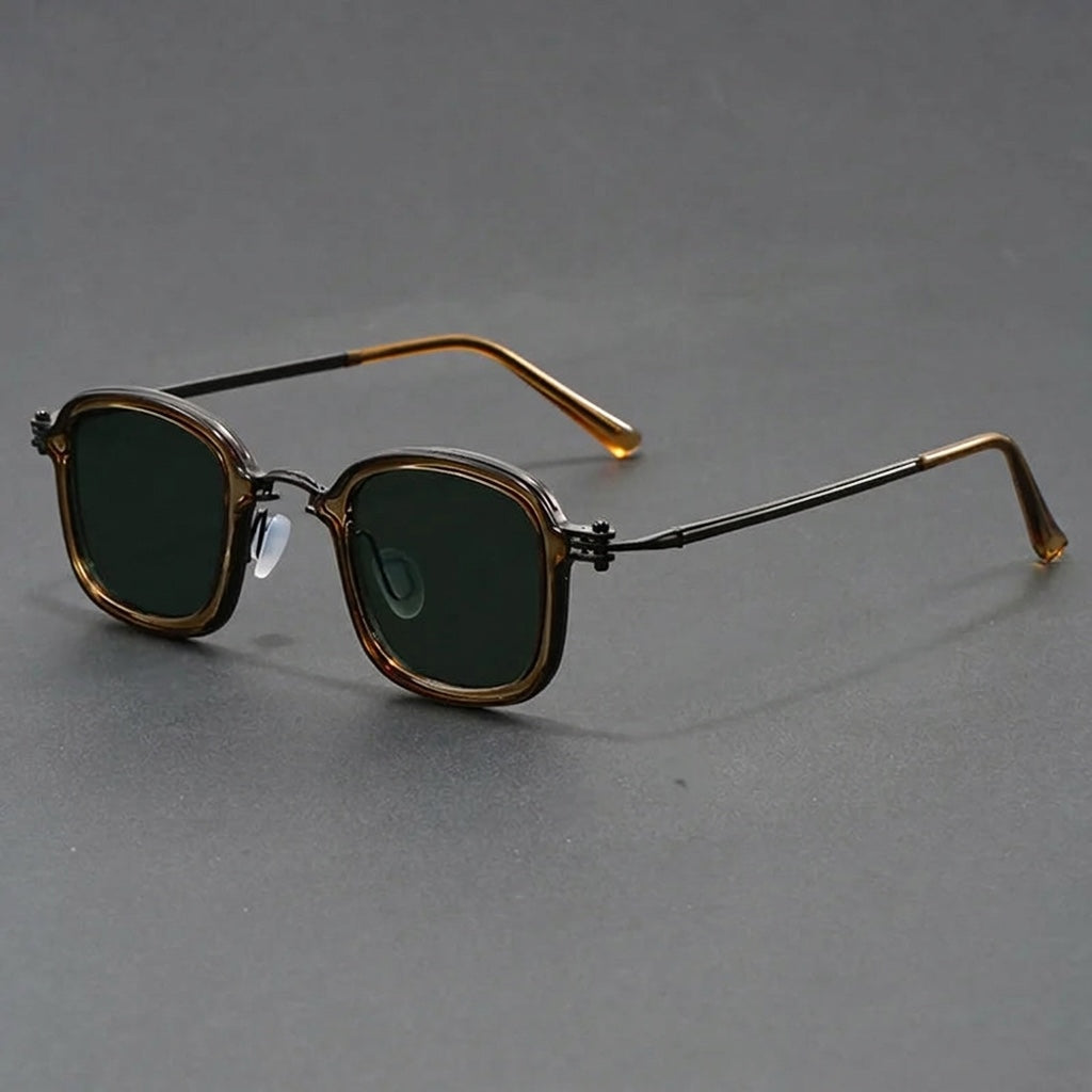 Taranto Metal Sunglasses — Clear Green, three-quarter studio view