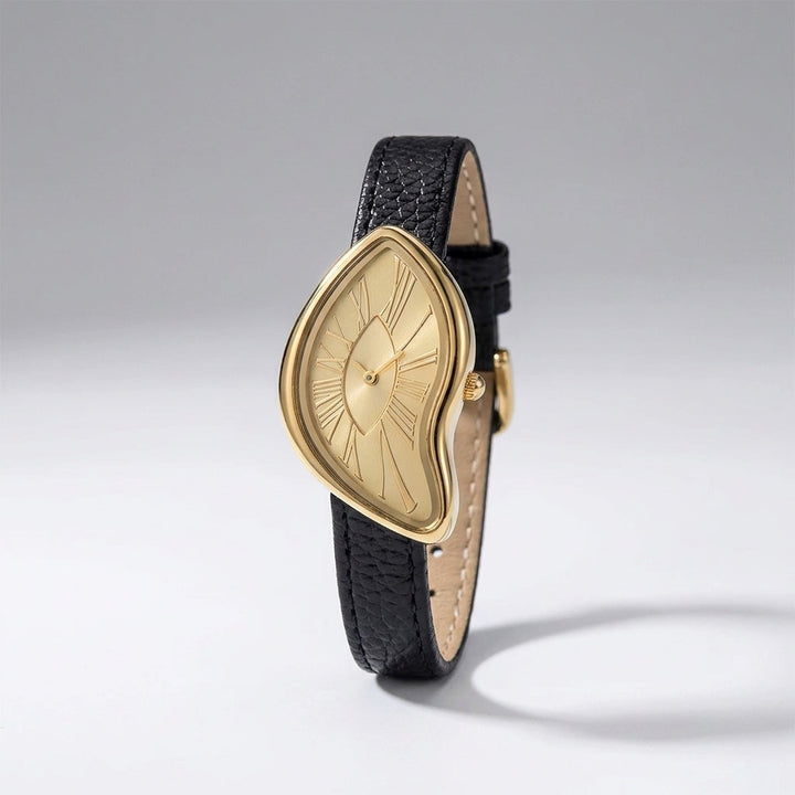 Navona Twisted Watch — Black Gold, three-quarter studio view