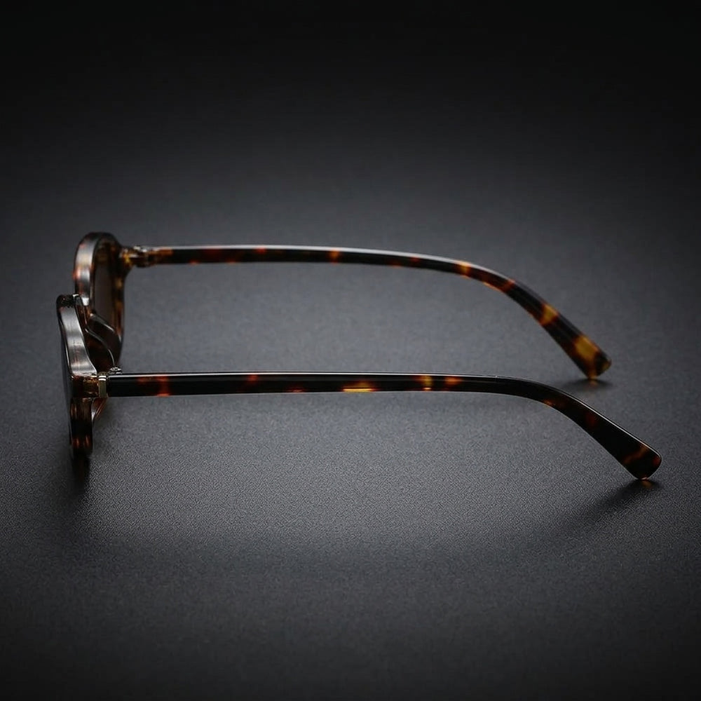 Siena Rectangle Sunglasses — Tortoise, side profile