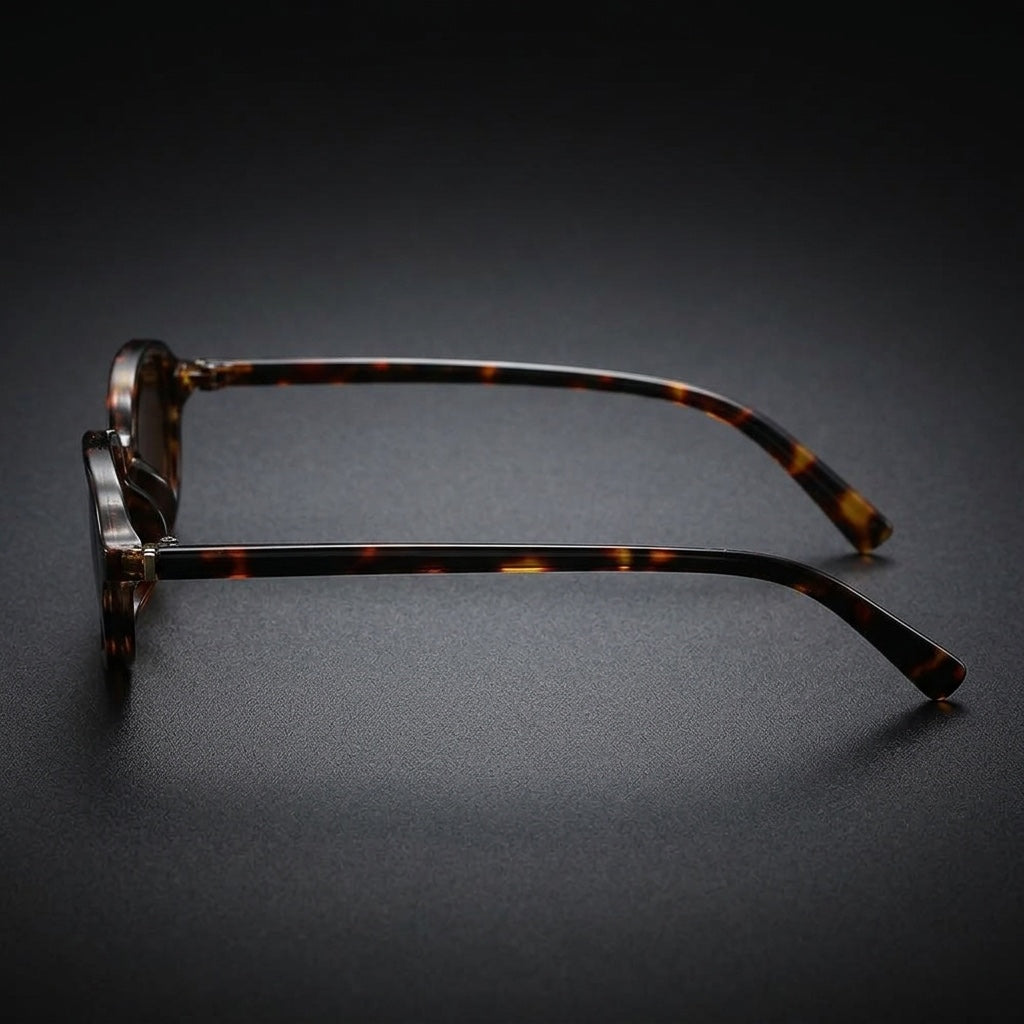 Siena Rectangle Sunglasses — Tortoise, side profile