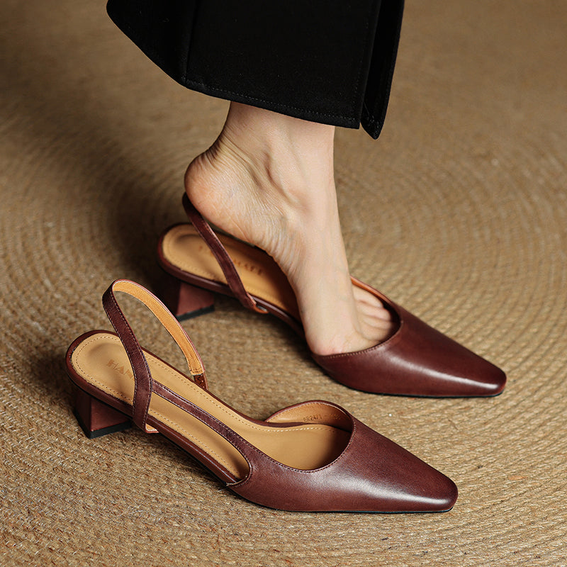 Camille Genuine Leather Heels