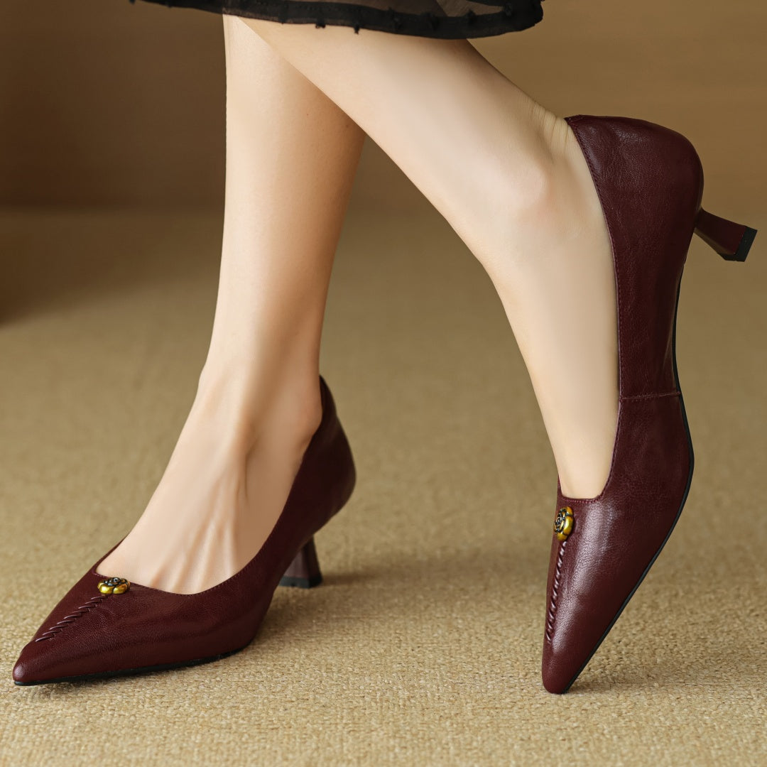 Mary Ann Leather Heels