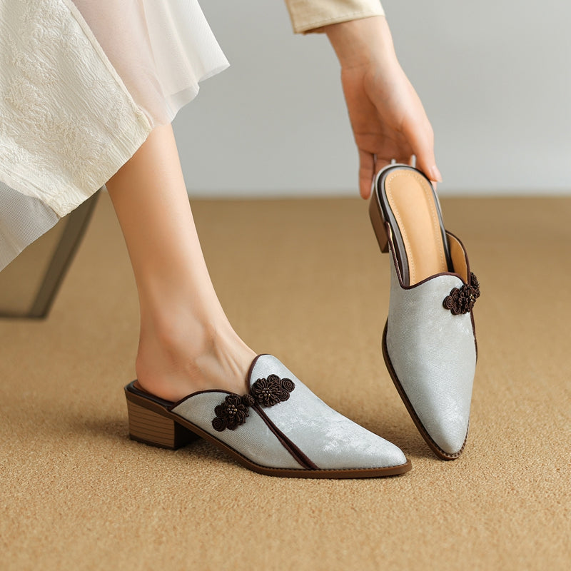 Lotus Suede Heels