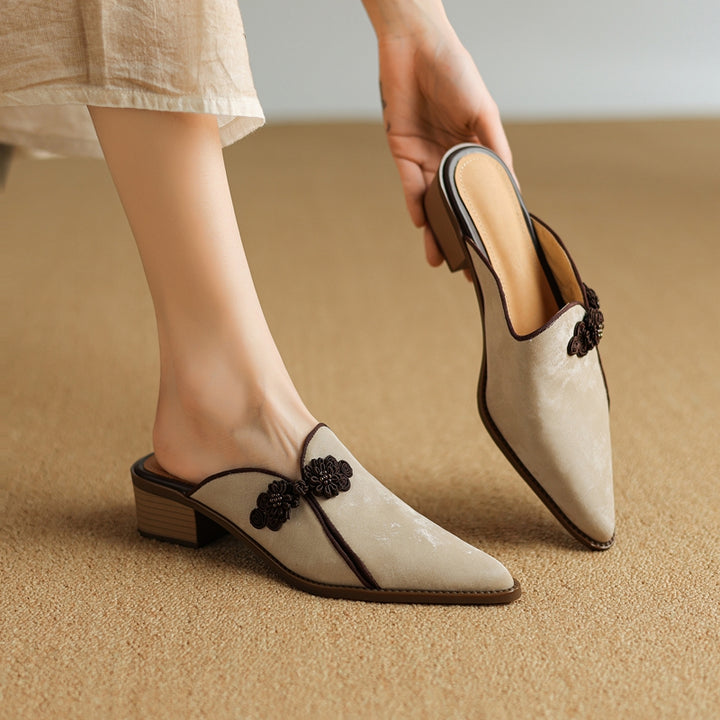 Lotus Suede Heels