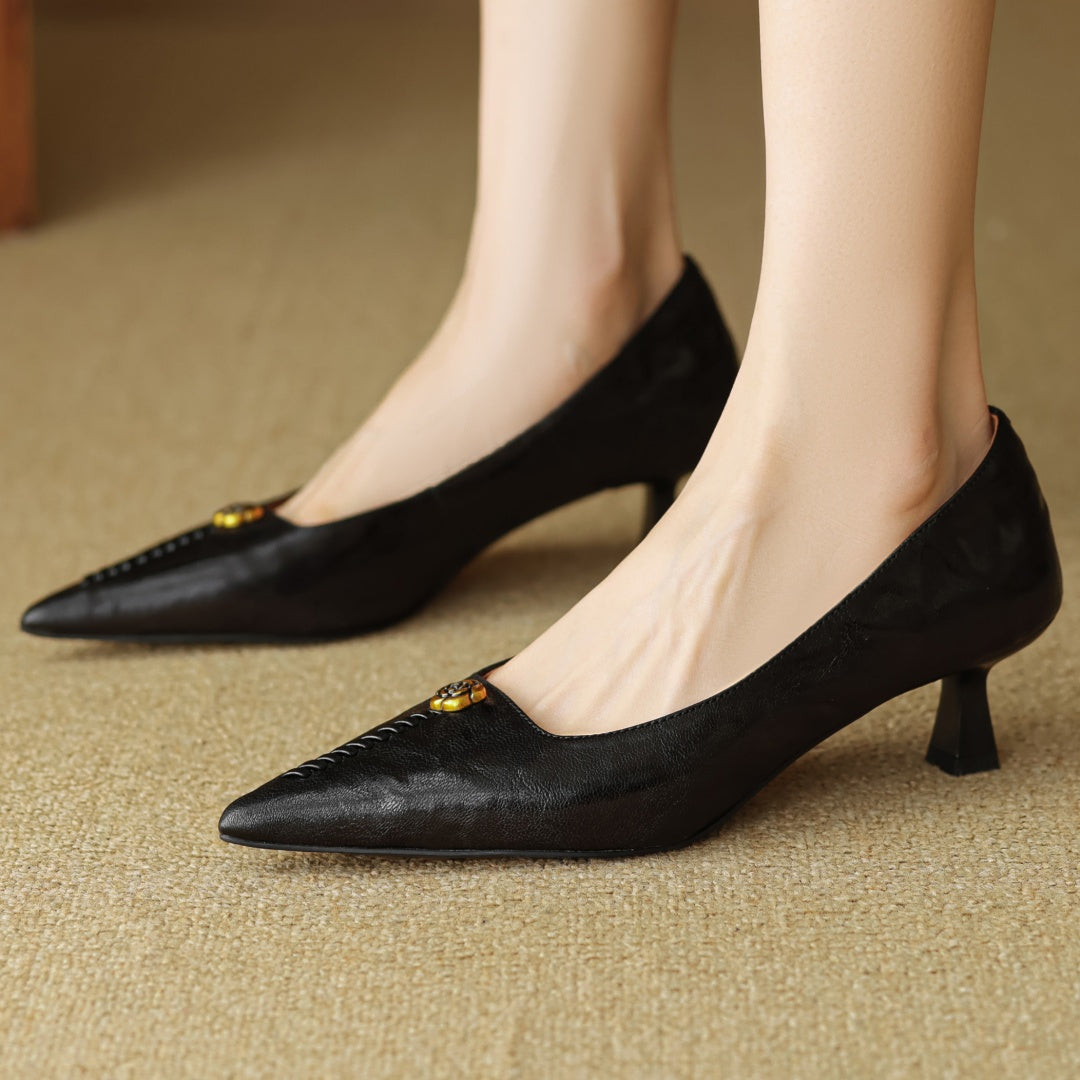 Mary Ann Leather Heels