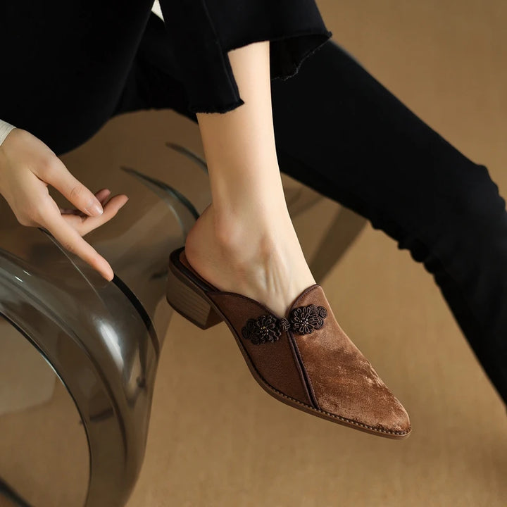 Lotus Suede Heels