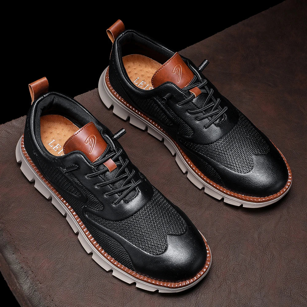 Crest Leather Sneakers