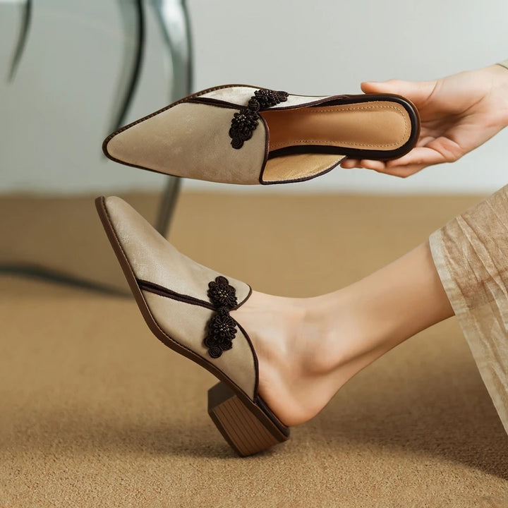 Lotus Suede Heels
