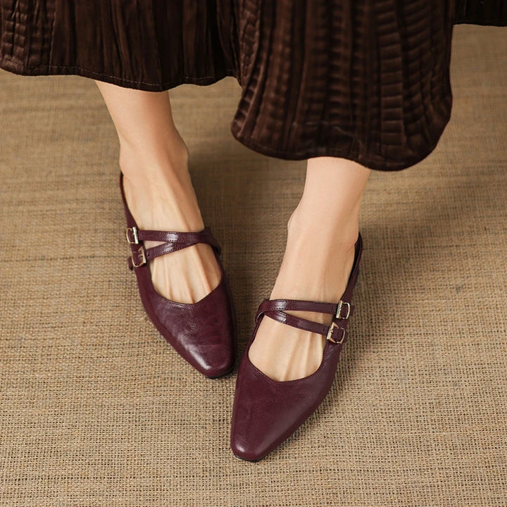 Valeria Genuine Leather Mules