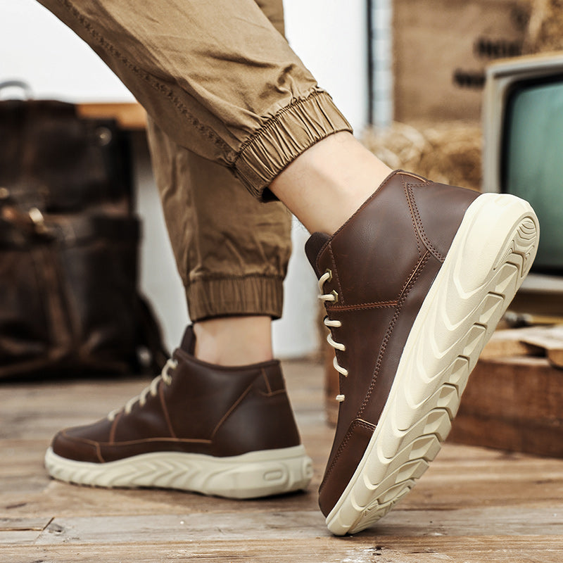 Expedition High-Top Leather Sneakers