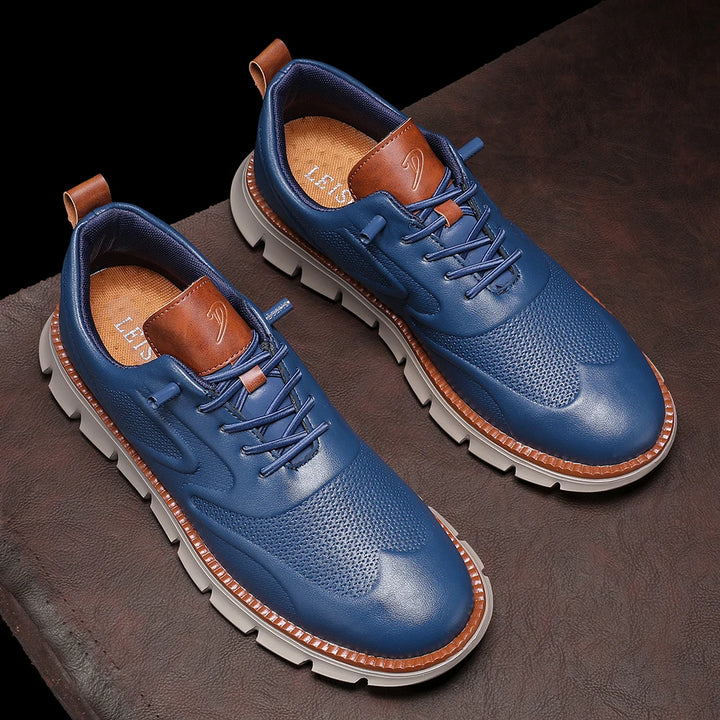 Crest Leather Sneakers