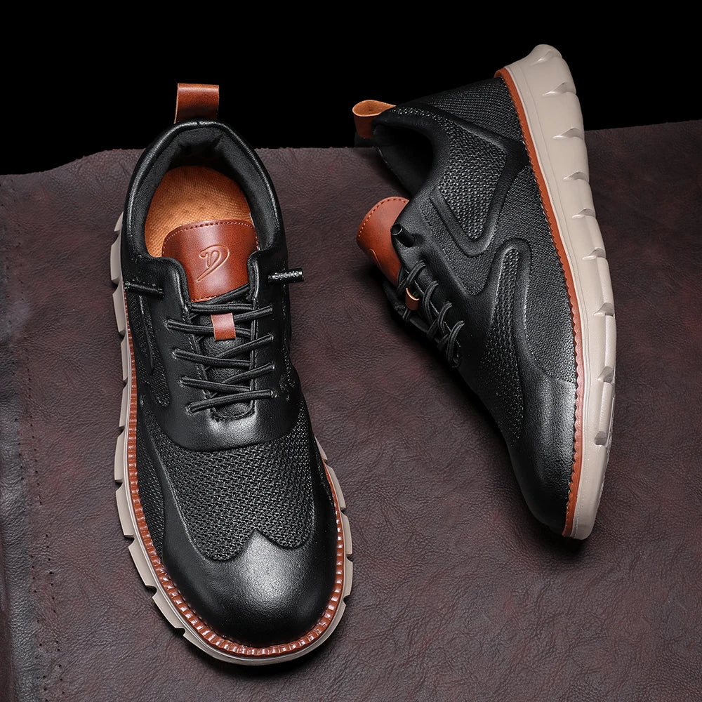 Crest Leather Sneakers
