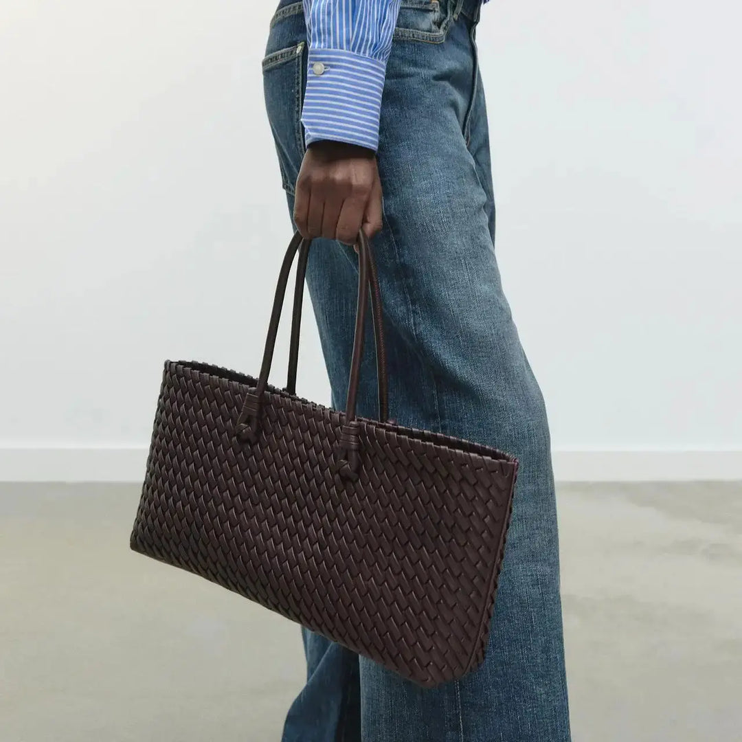 Daria Woven Leather Handbag