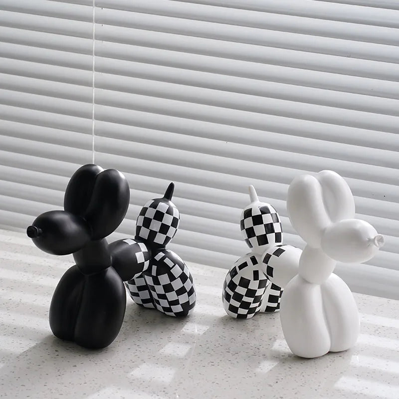 Checkerboard Balloon Dogs