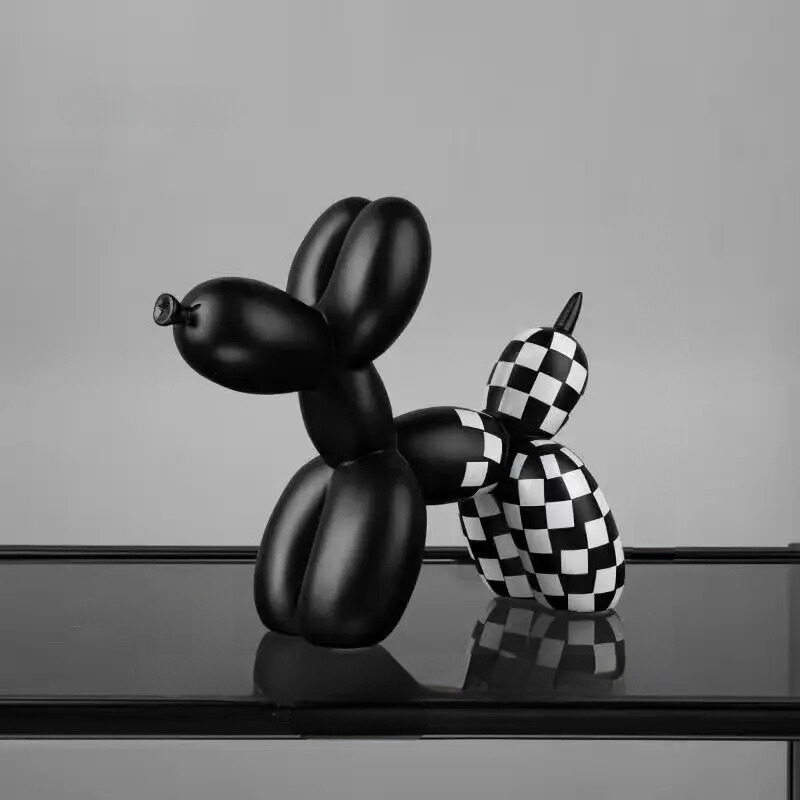 Checkerboard Balloon Dogs