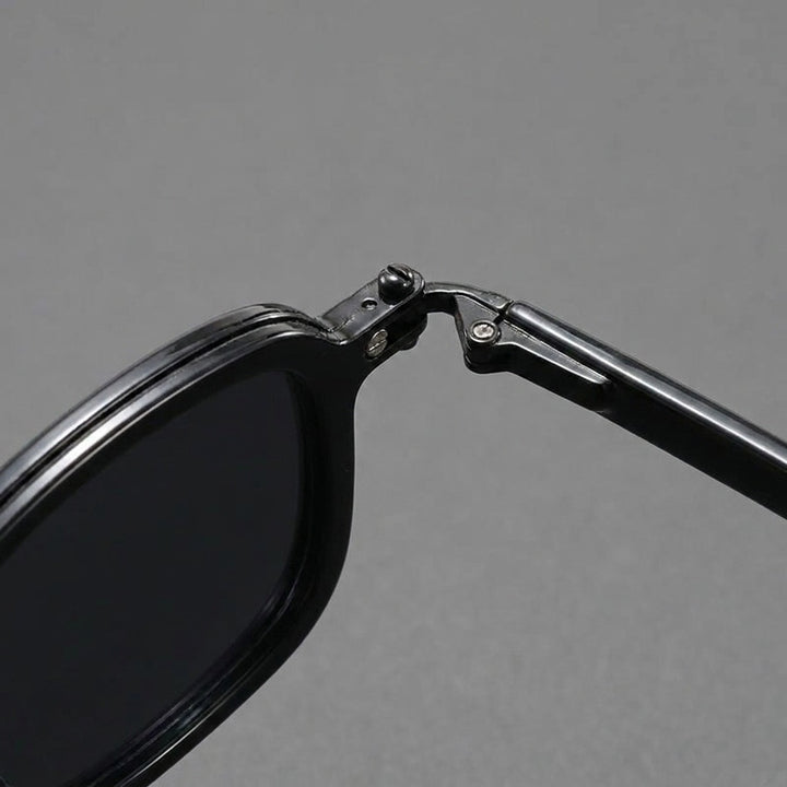 Taranto Metal Sunglasses — Black, frame corner detail