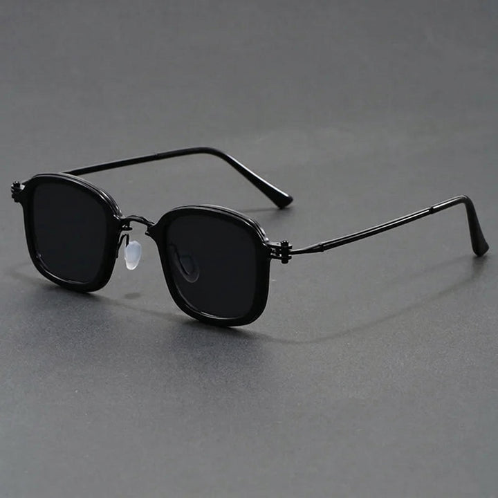 Taranto Metal Sunglasses — Black, three-quarter studio view