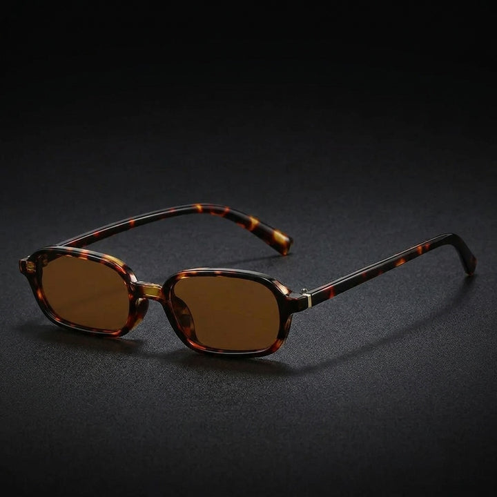 Siena Rectangle Sunglasses — Tortoise, three-quarter studio view