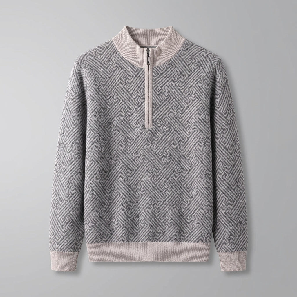 Lecco Merino Sweater — Beige, flat lay front