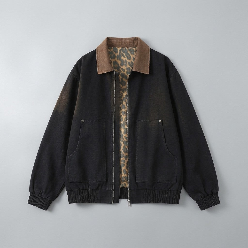 Foggia Cotton Jacket — Black, FLAT_LAY_FRONT