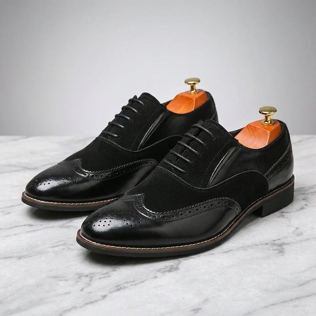 Novara Wingtip Oxfords — Black, hero studio