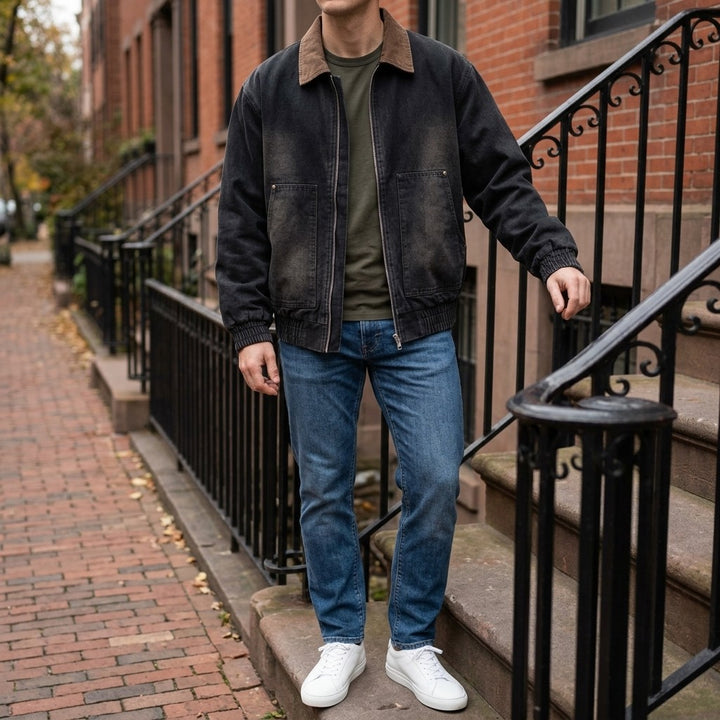 Foggia Cotton Jacket — Black, LIFESTYLE_HERO