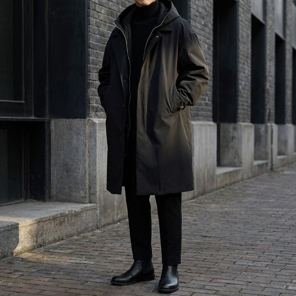 Kensington Overcoat — Black, lifestyle full outfit