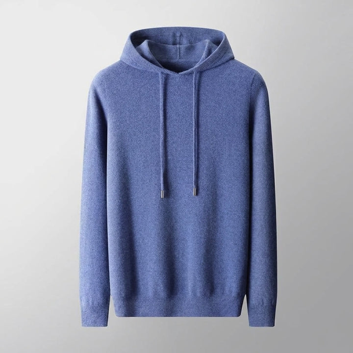 Nomad Merino Wool Hoodie — Blue, invisible mannequin, front