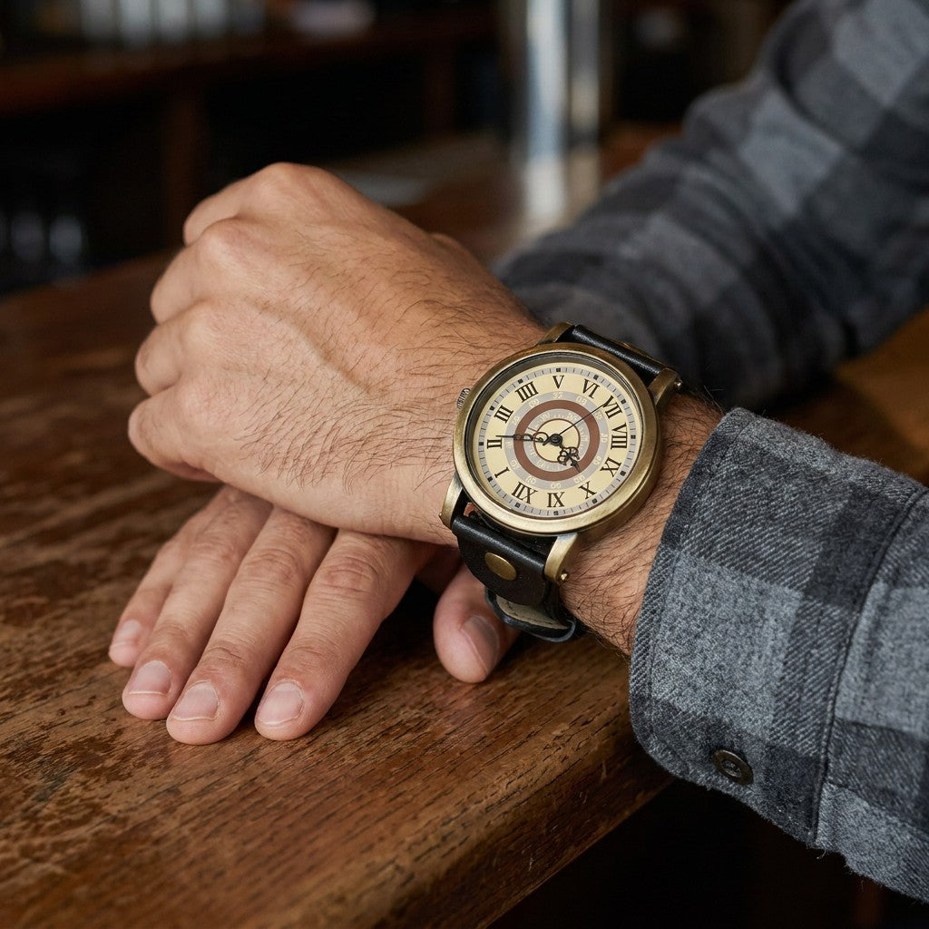 Sabaudia Vintage Watch — Bronze / Black, worn on a man&