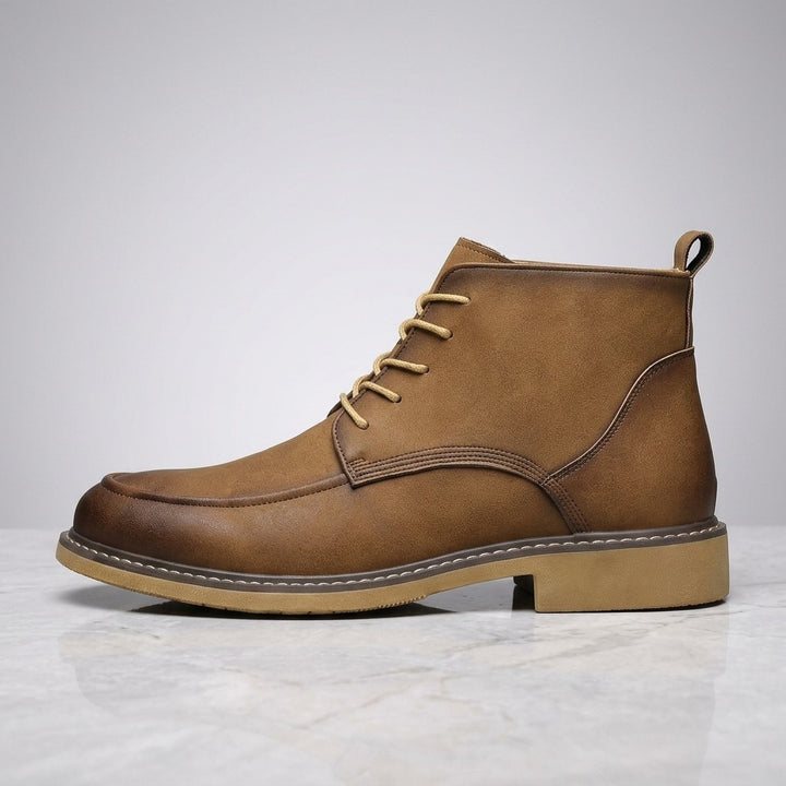 Trento Leather Boots — Brown, side profile