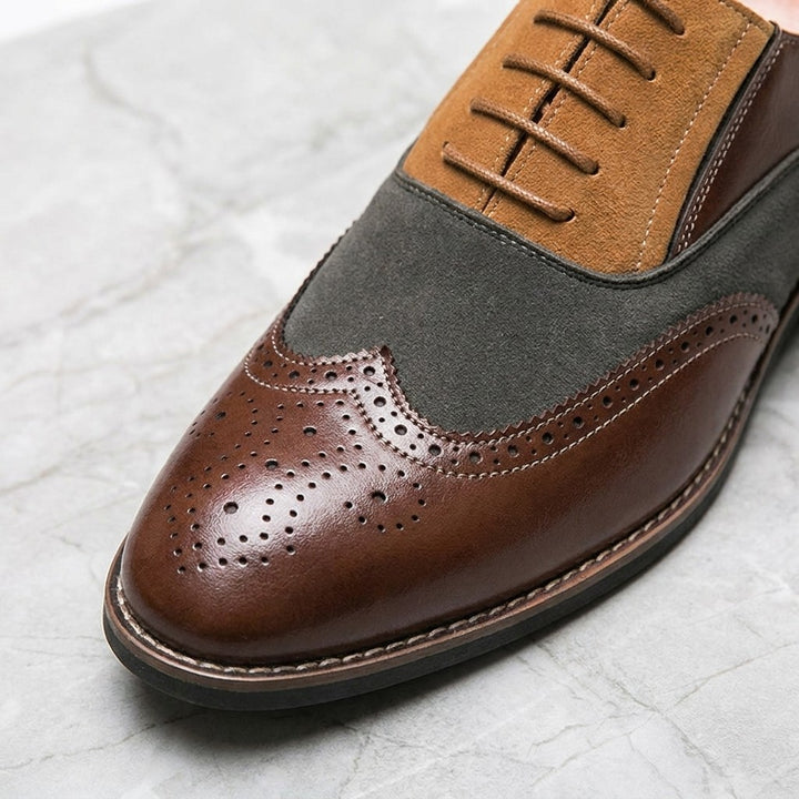 Novara Wingtip Oxfords — Brown, detail