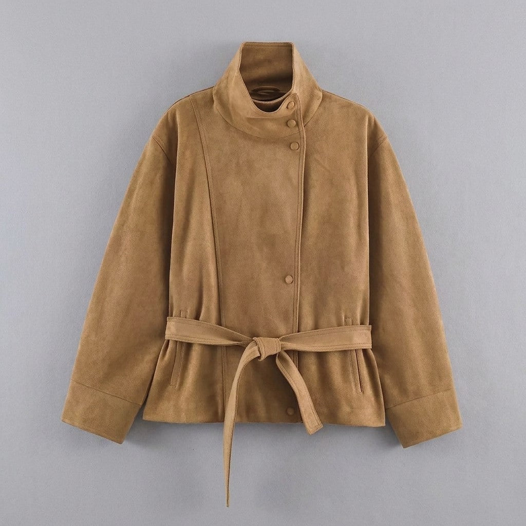 Montalcino Belted Jacket — Camel, FLAT_LAY_FRONT