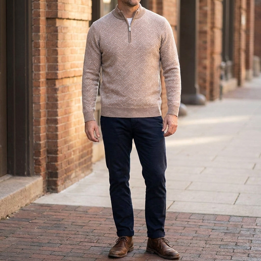 Lecco Merino Sweater — Camel, lifestyle hero