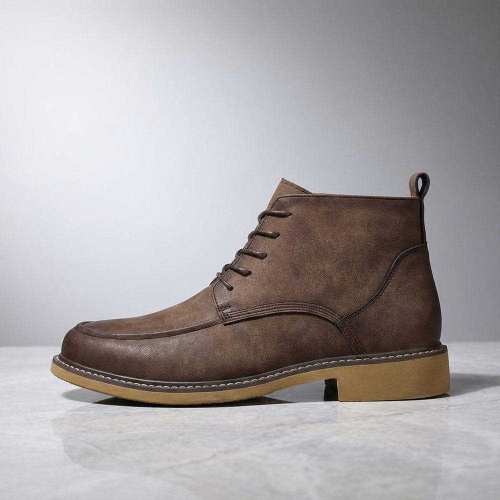 Trento Leather Boots — Coffee, side profile