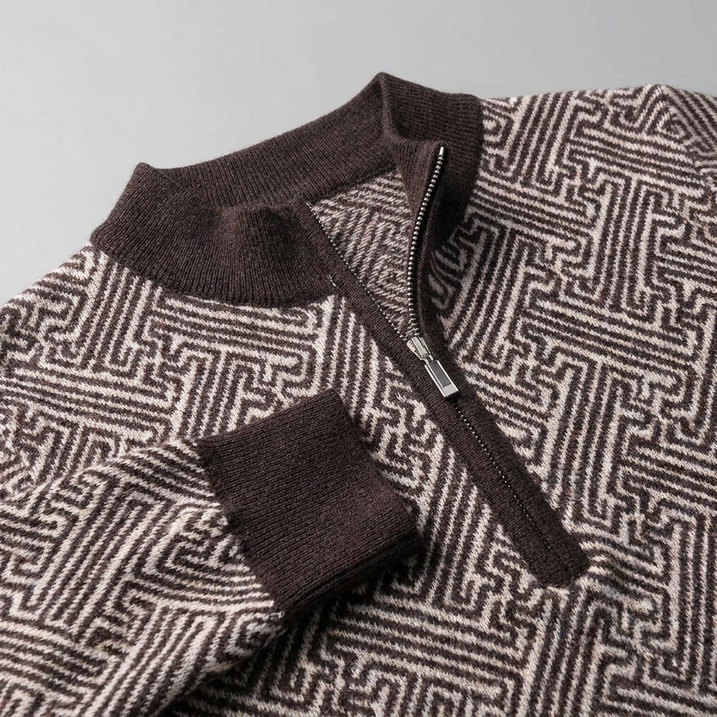 Lecco Merino Sweater — Coffee, detail