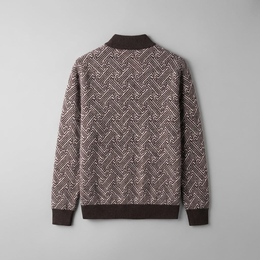 Lecco Merino Sweater — Coffee, flat lay back
