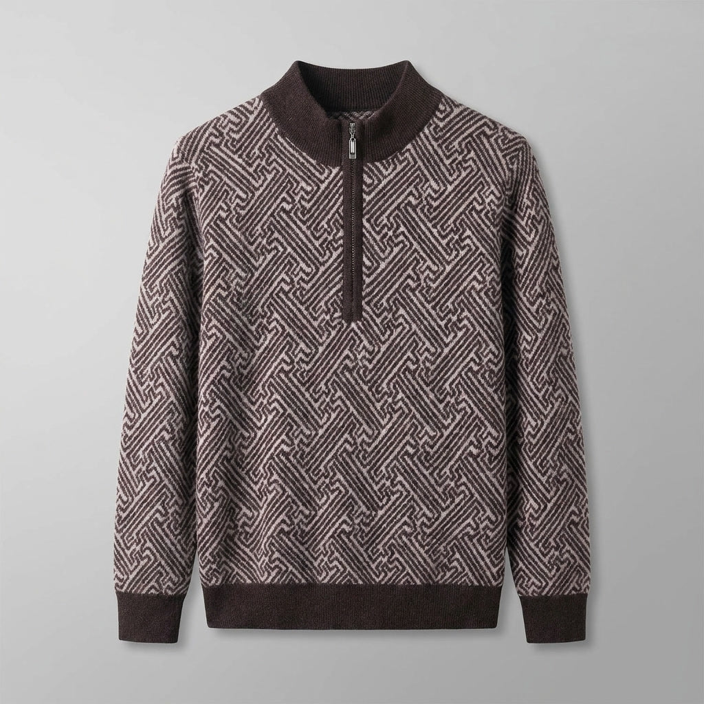 Lecco Merino Sweater — Coffee, flat lay front