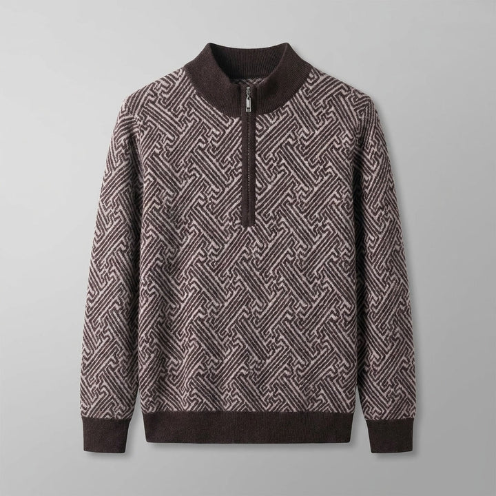 Lecco Merino Sweater — Coffee, flat lay front