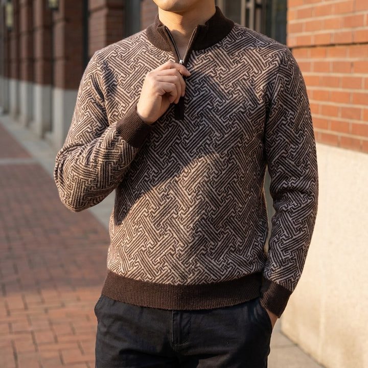Lecco Merino Sweater — Coffee, lifestyle detail