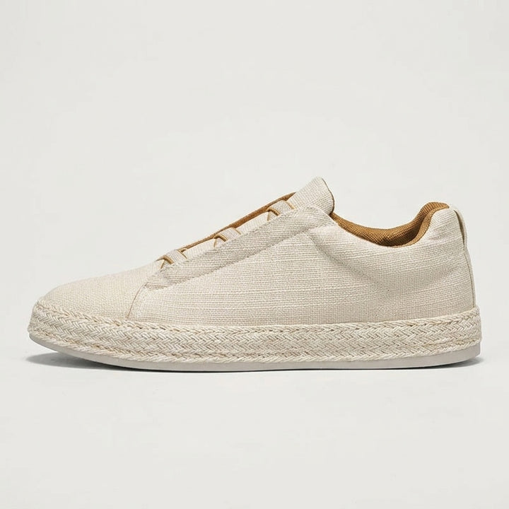 Ponza Espadrille Sneakers — Cream, side profile