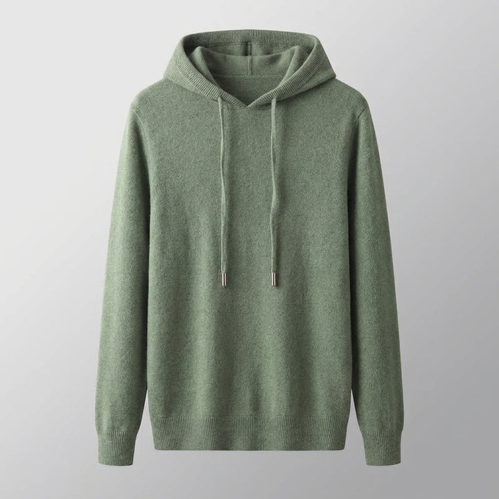 Nomad Merino Wool Hoodie — Green, invisible mannequin, front