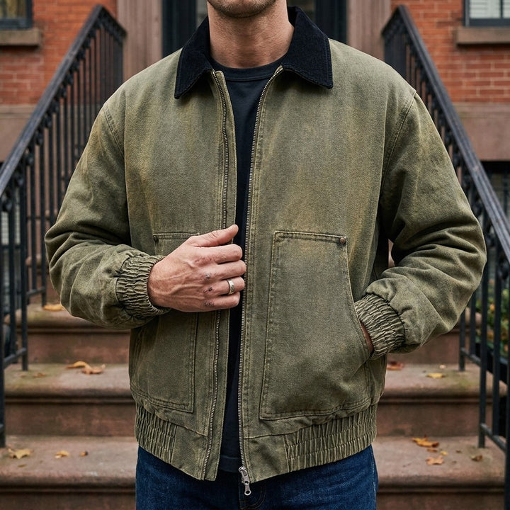 Foggia Cotton Jacket — Green, LIFESTYLE_DETAIL