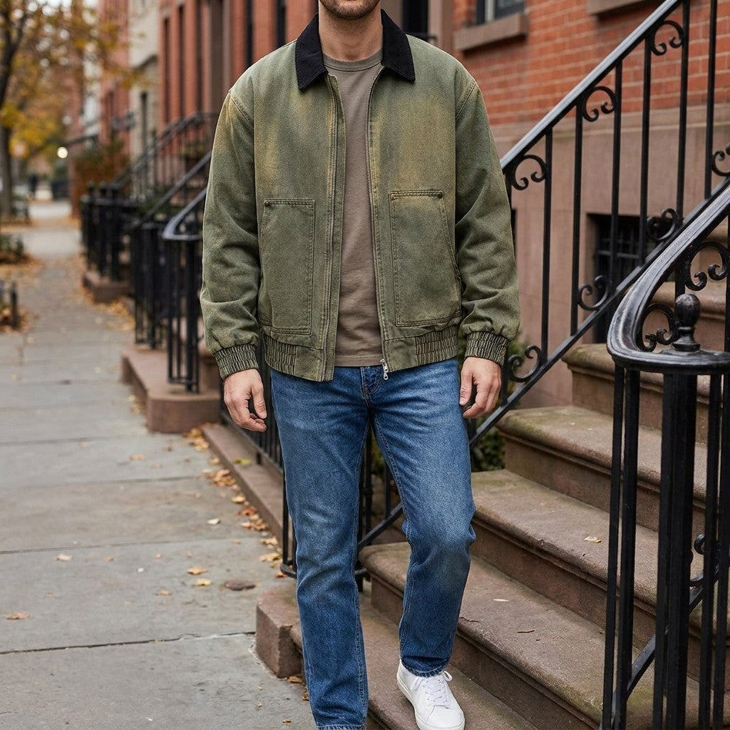 Foggia Cotton Jacket — Green, LIFESTYLE_HERO
