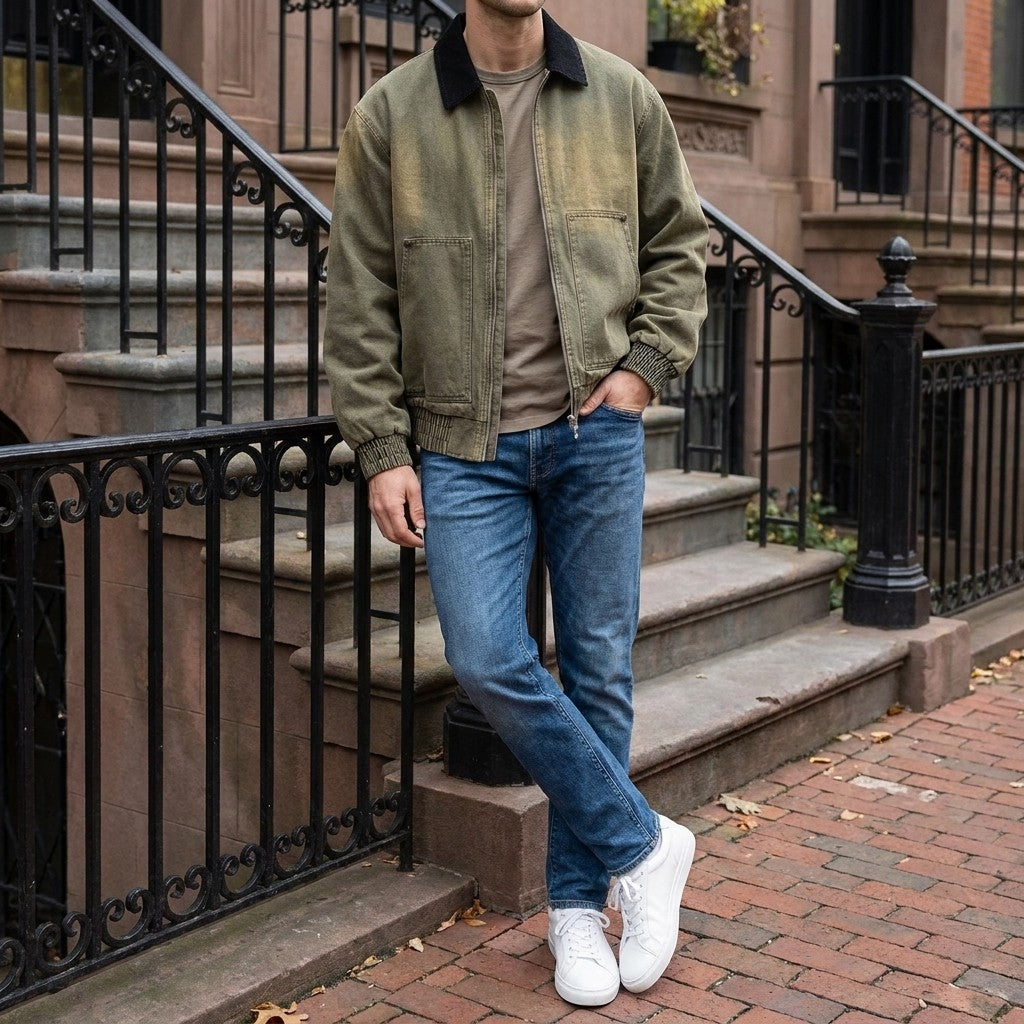 Foggia Cotton Jacket — Green, LIFESTYLE_OUTFIT