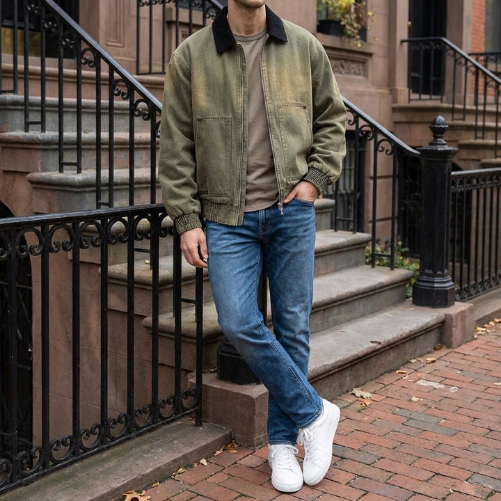 Foggia Cotton Jacket — Green, LIFESTYLE_OUTFIT