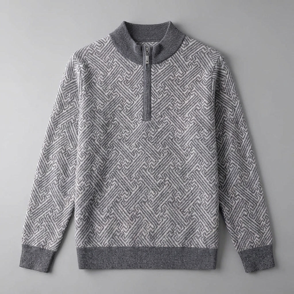 Lecco Merino Sweater — Grey, flat lay front