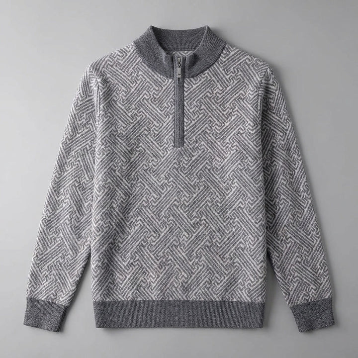 Lecco Merino Sweater — Grey, flat lay front